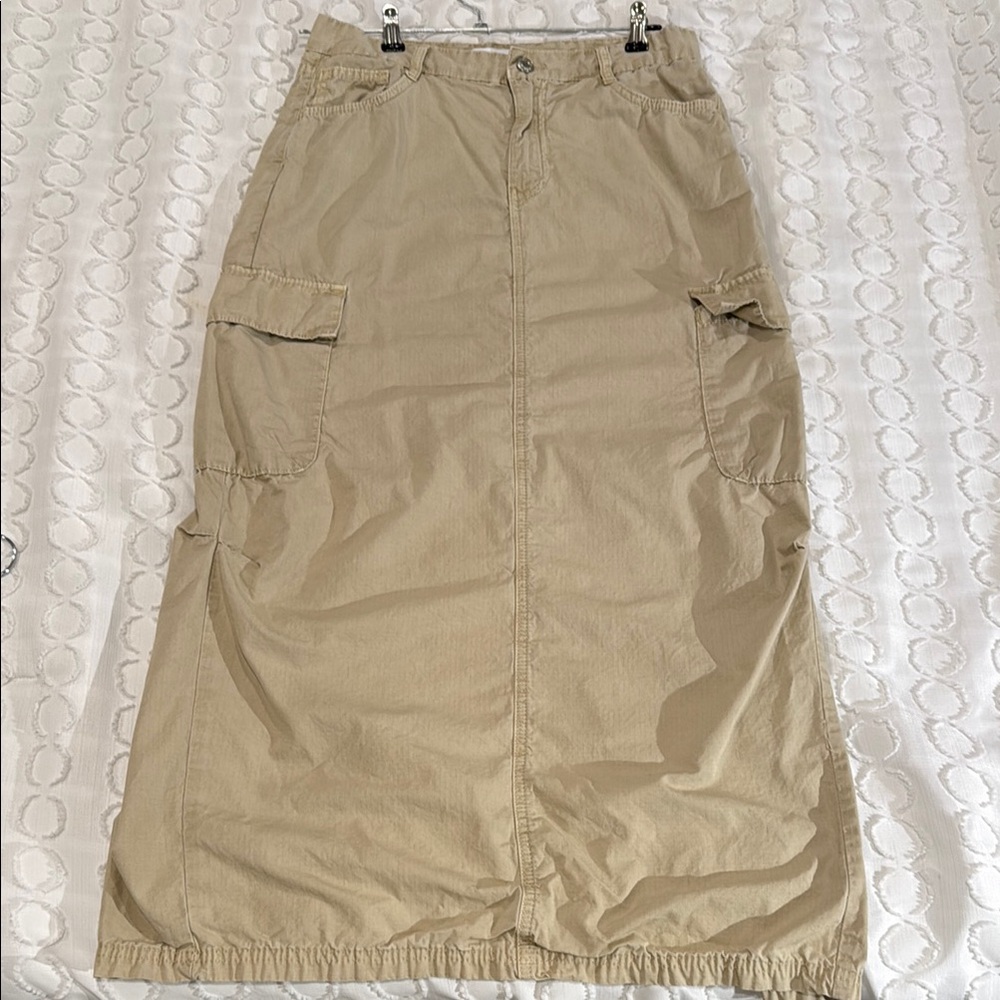 Zara Tan Maxi Cargo Skirt